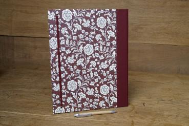 romantic red binder with white flowers